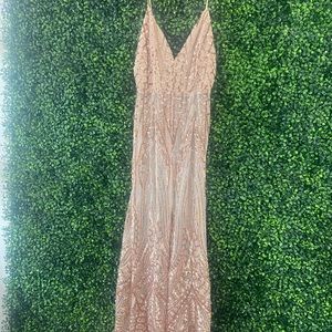 Spaghetti strap Ross gold gown